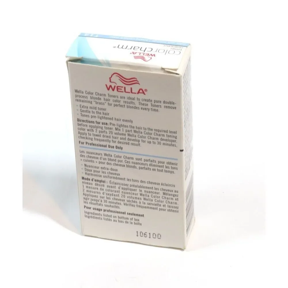 Wella Color Charm Toner T14 Pale Ash Blonde 1.4 Fl oz New in Box